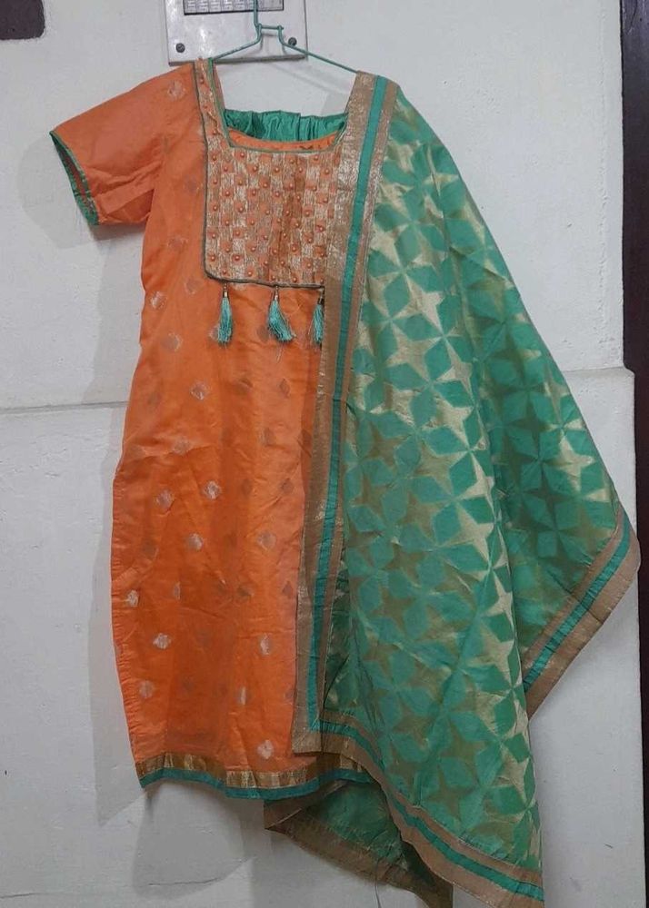 Orange &amp; Green Stitched Suit