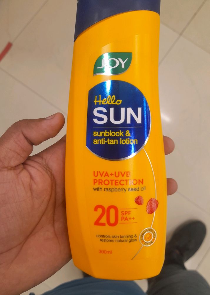 Joy Anti Tan Sunscreen Body Lotion.