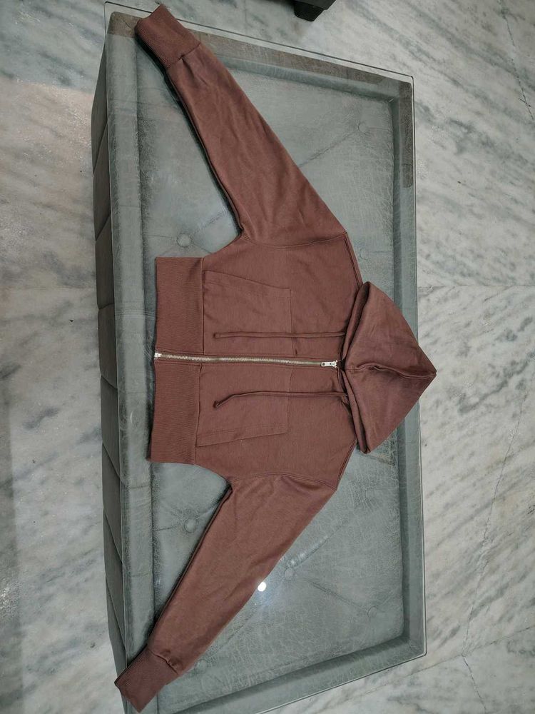 Brown Zip-Up Hoodie