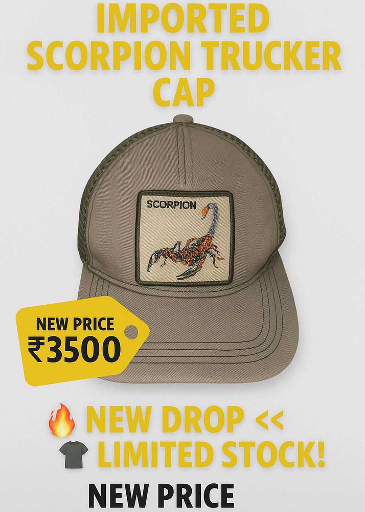 Scorpion Patch Mesh Trucker Cap (Unisex)