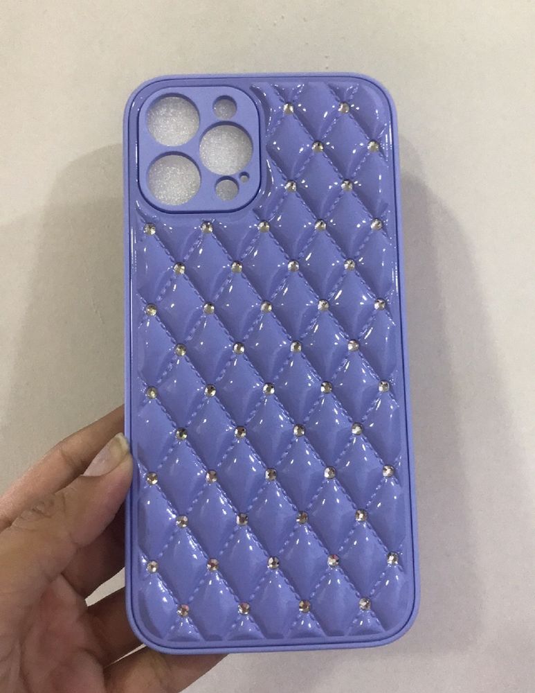 IPhone12ProMax Studded Purple Phone Case