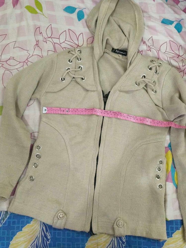 Hooded Beige Jacket