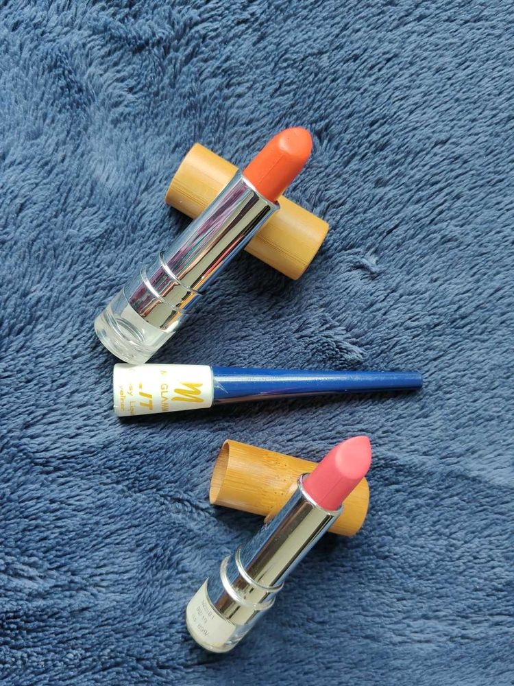 Combo Of 2 Lipsticks And One Eyeliner