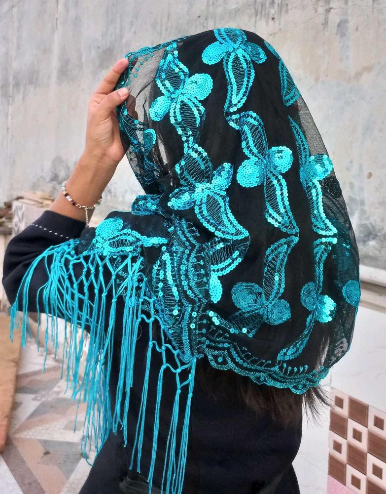 Sequinned 🥀 Dupatta🌠cum Scarf