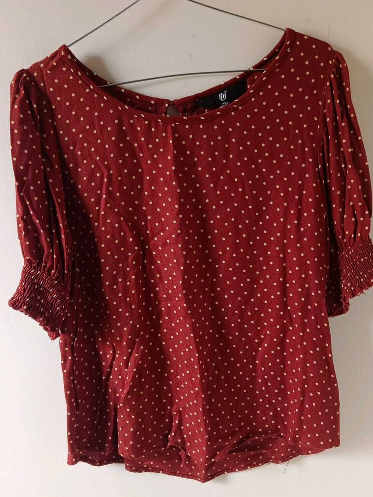 fig Red Polka Dot Top - XS