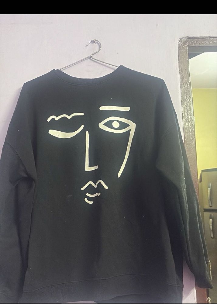 Abstract Face Graphic Sweatshirt