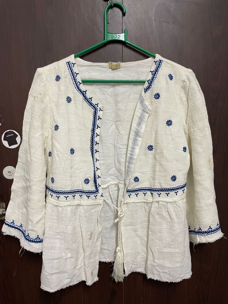 Embroidered White Jacket