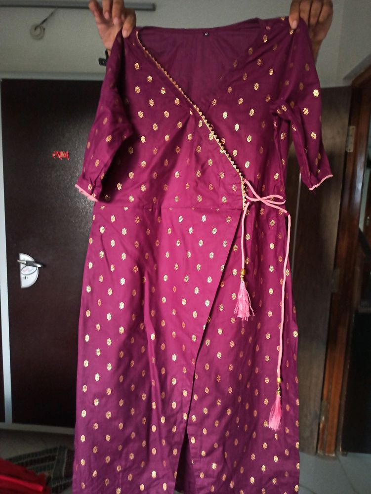 Beautiful Purple Kurta Set Tie Die Dupatta