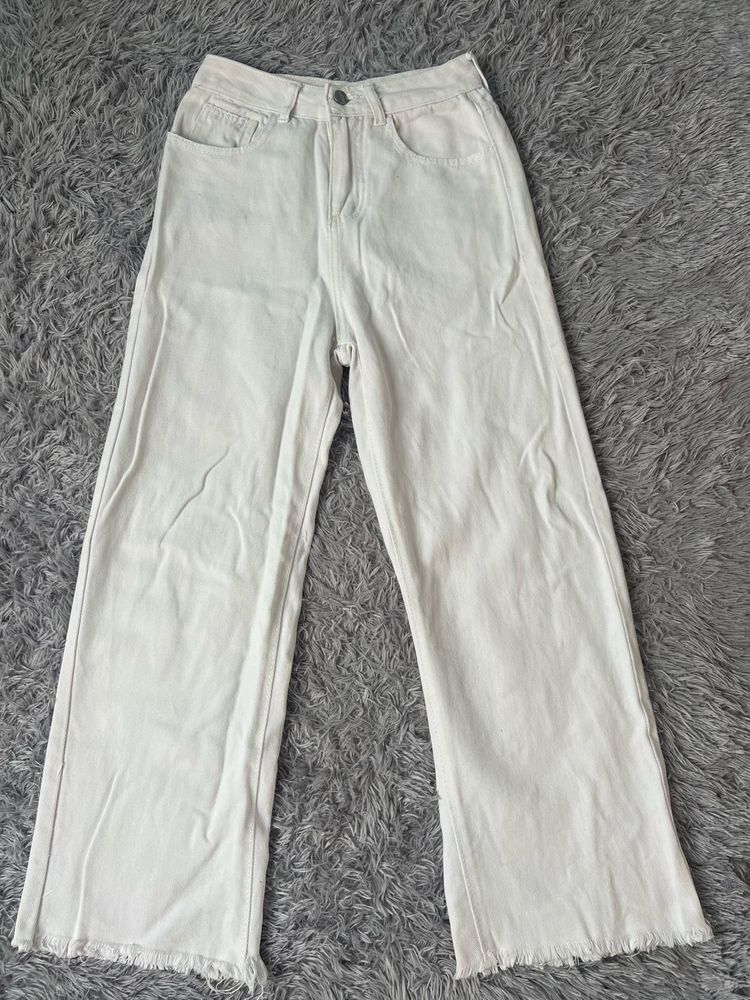 Off-White Wide Leg Jeans
