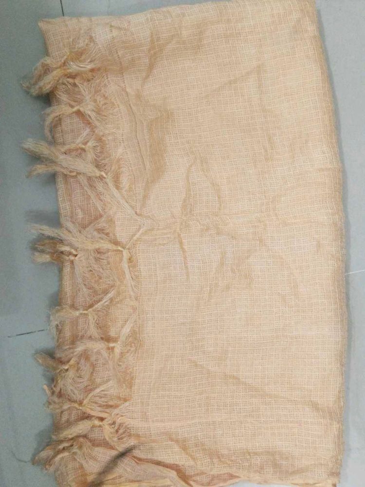 Beige Fringed Duppata