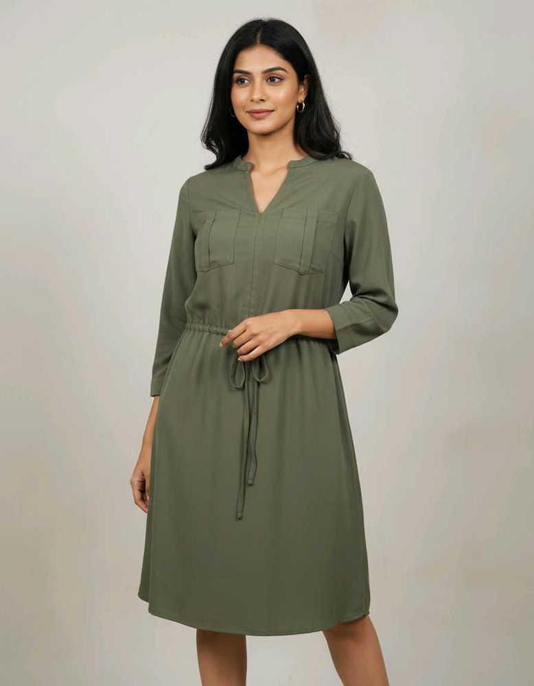 Olive Green Shirt Dress