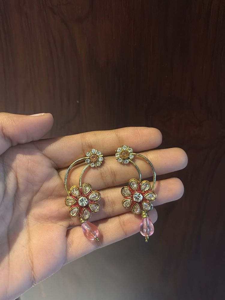 Floral Hoop Earrings