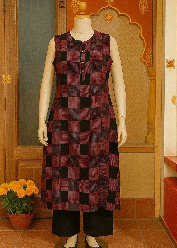 ♥️💫Checkered Print New Kurta