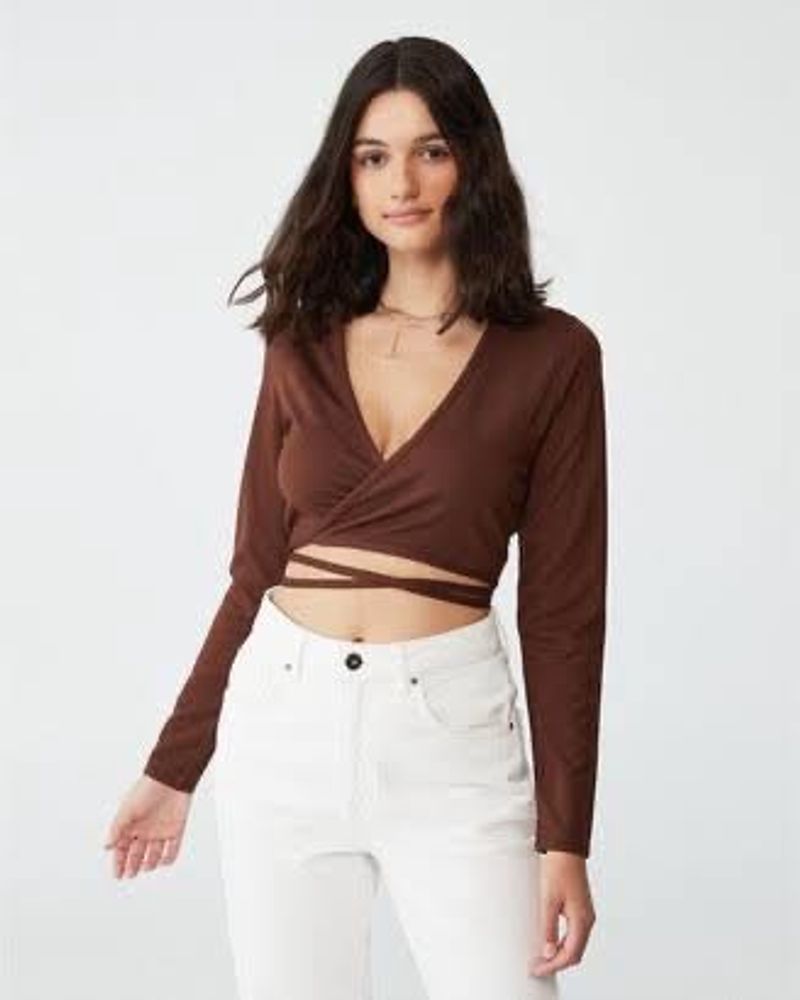 Brown Wrap Around Tie Up Top🤎💒(super Cute)