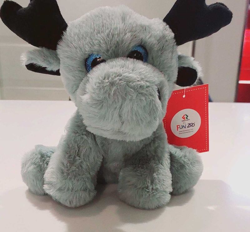 Fun Zoo Grey Plush Moose