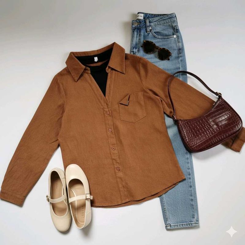Brown Long Sleeve Shirt