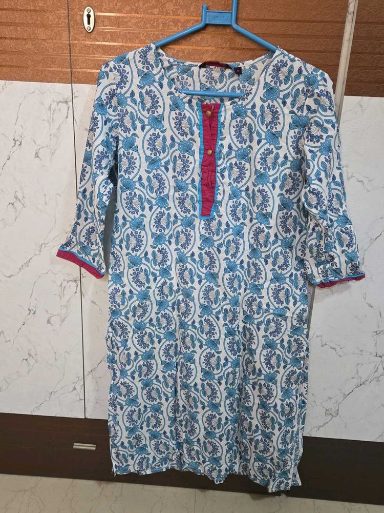 Printed Blue Kurta