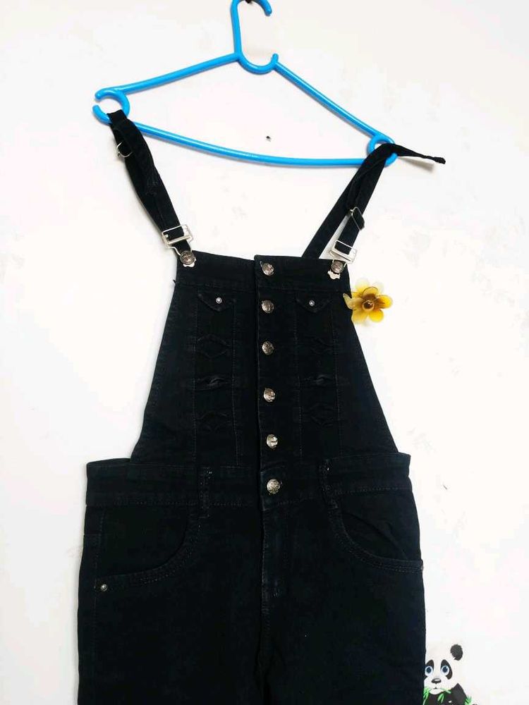 Trendy Black Denim Overall Jumpsuit!!!🫶
