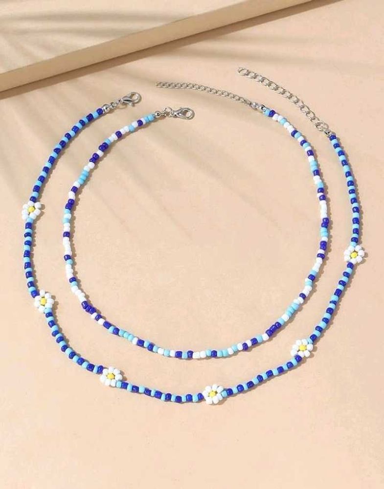 Daisy Beaded Necklaces💙