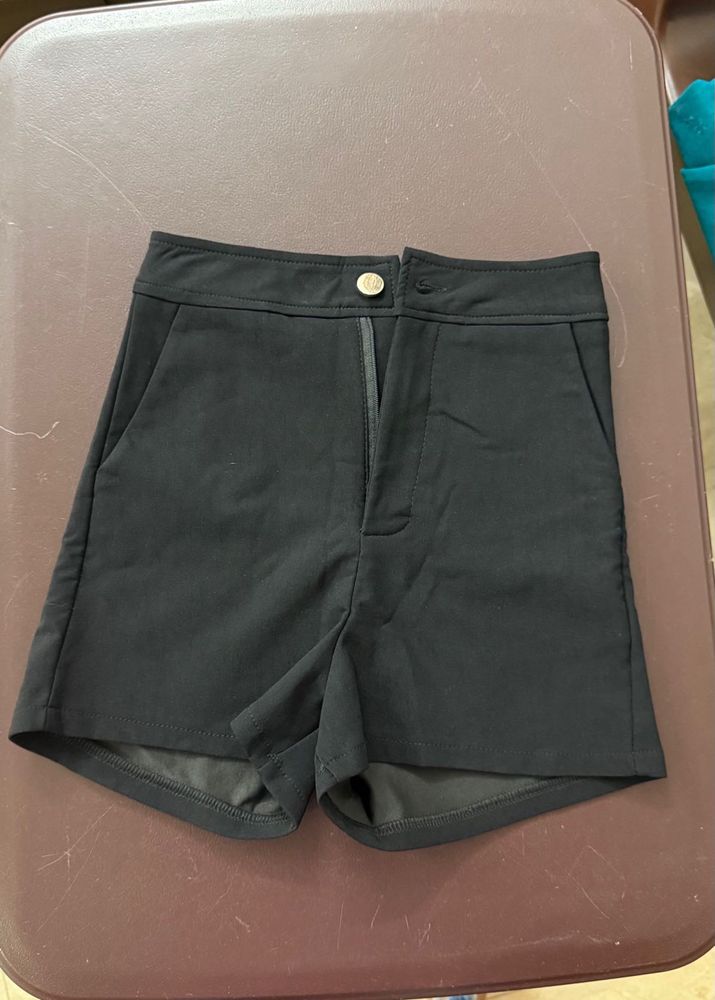 Black High Waist Shorts