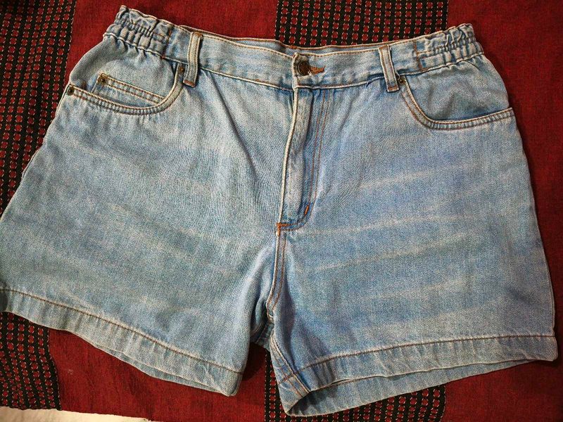 Vintage High-Waisted Denim Mom Shorts
