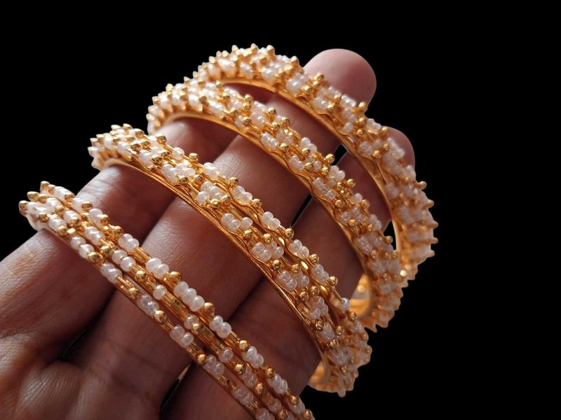 Pearl Bangle Set (  Size 2×8 )