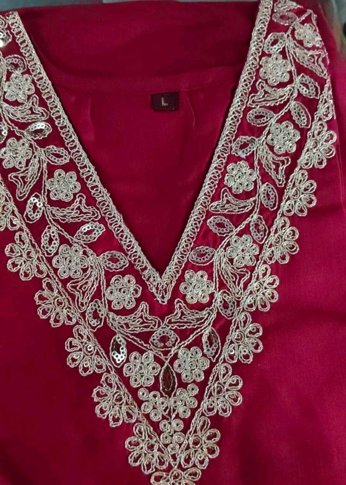 V Neck Kurta Set
