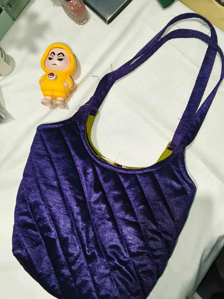 Purple Quilted Tote Bag