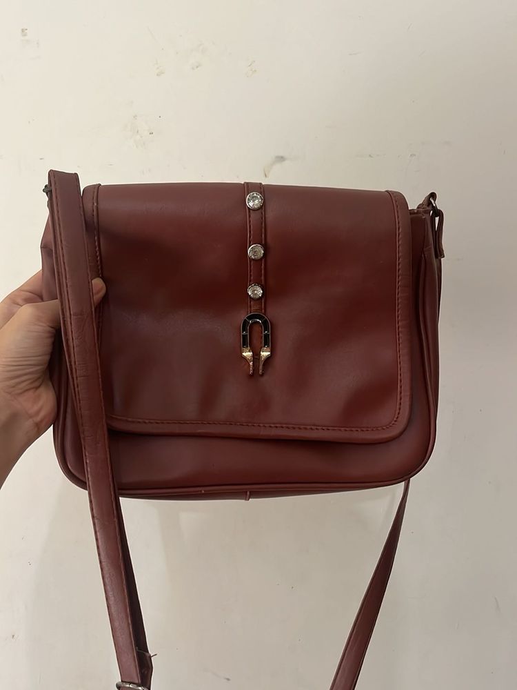Vintage Burgundy Shoulder Bag