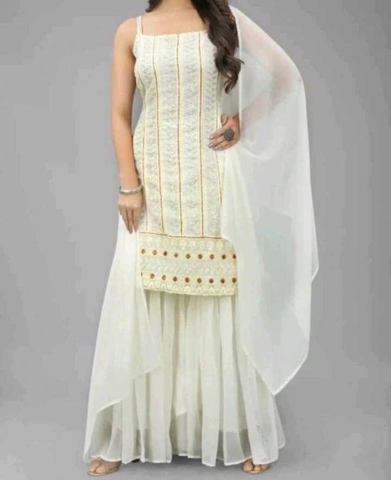 Elegant White Embroidered Kurta Set