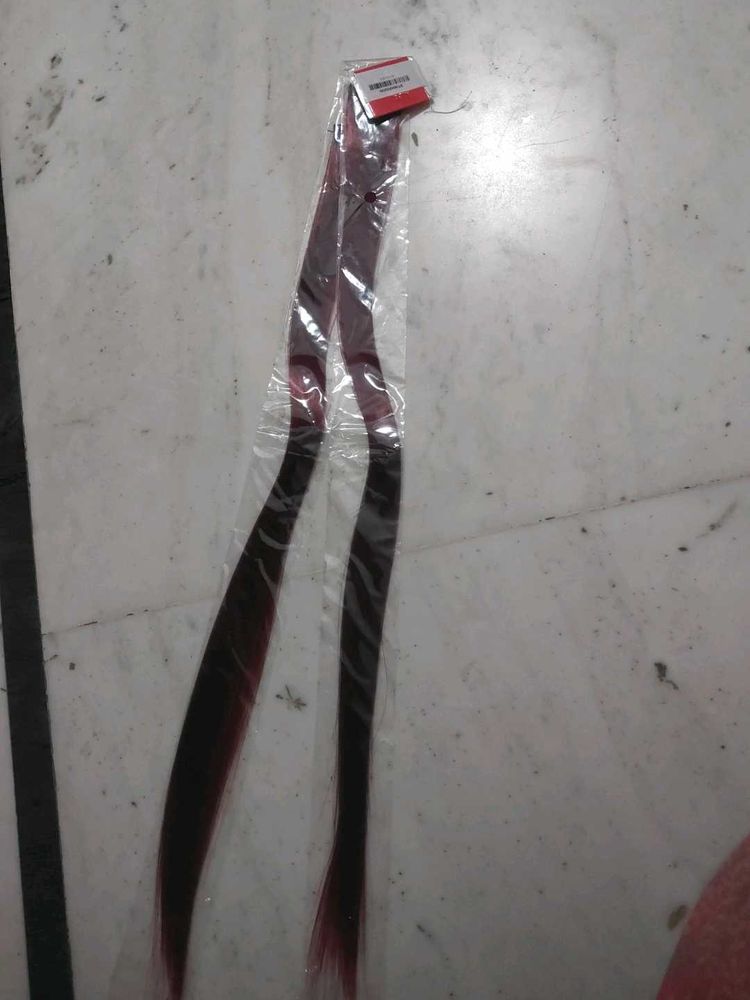 Clip In Hair Streaks -burgandy