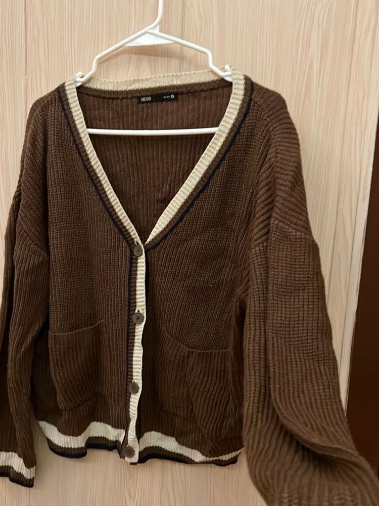 Brown Knit Cardigan