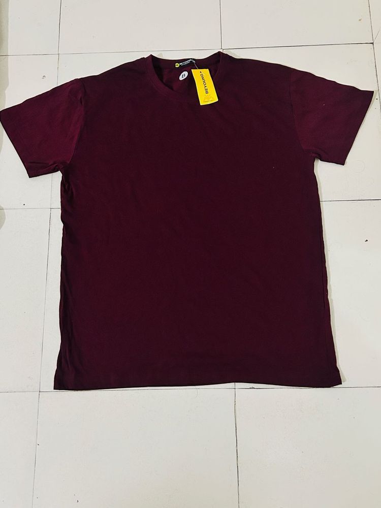 Burgundy V-Neck T-Shirt