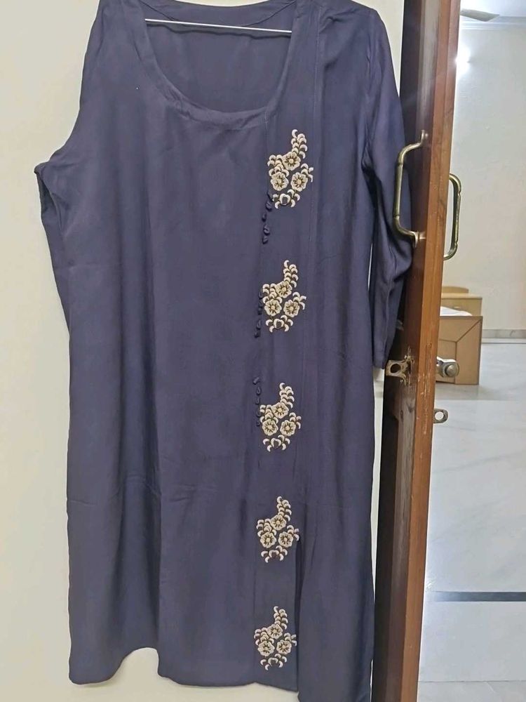 Elegant Navy Embroidered Kurti