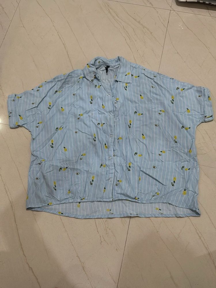 Striped Floral Print Shirt