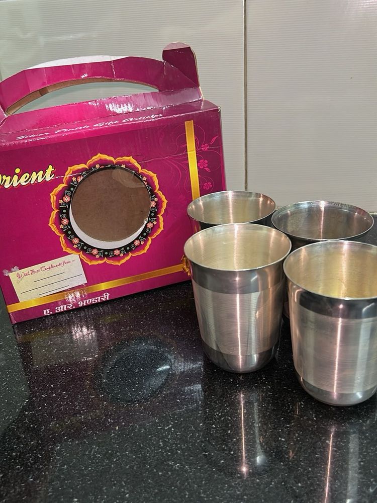 Silver Plated Glasses (Gota Chandi)