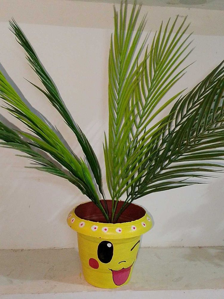 Artificial Plant in Hand-Painted Smiley Pikachu 😉