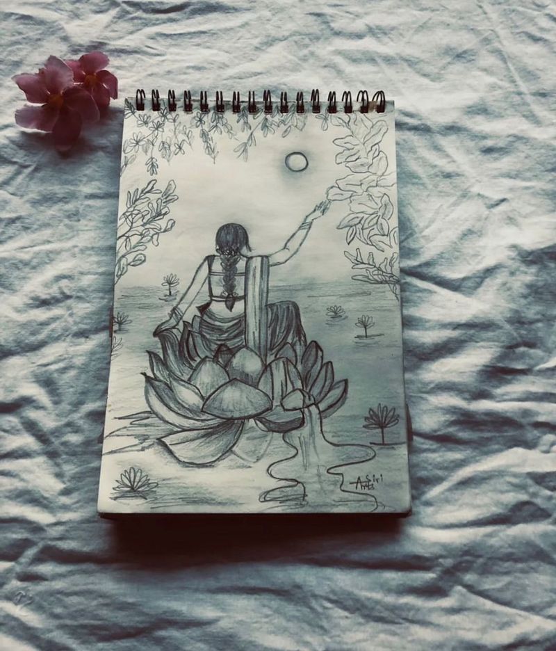 Beautiful Pencil Art On Canvas Paper