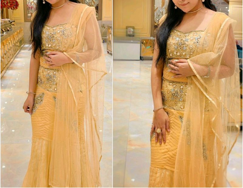 Embroidered Yellow Lehenga