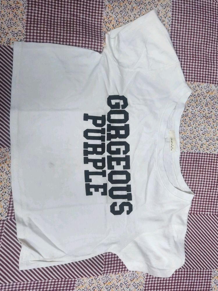 Text Printed Crop Top