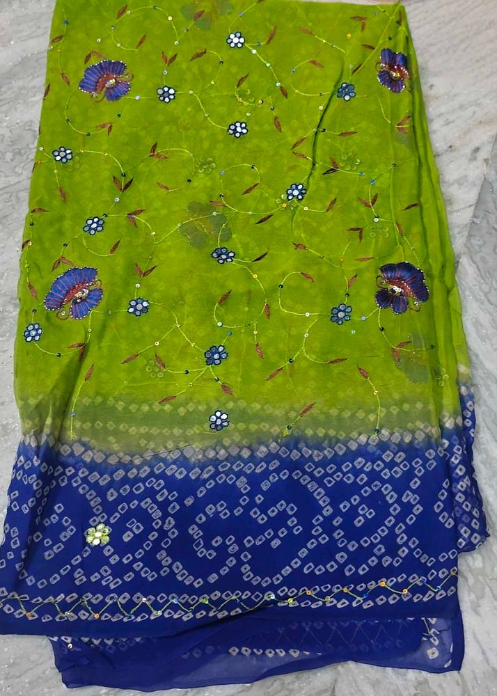 Green Floral Saree
