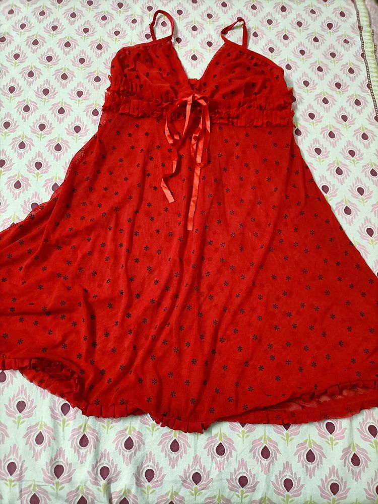 Red Sheer Babydoll
