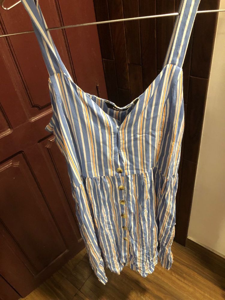 Striped Sleeveless Mini Dress