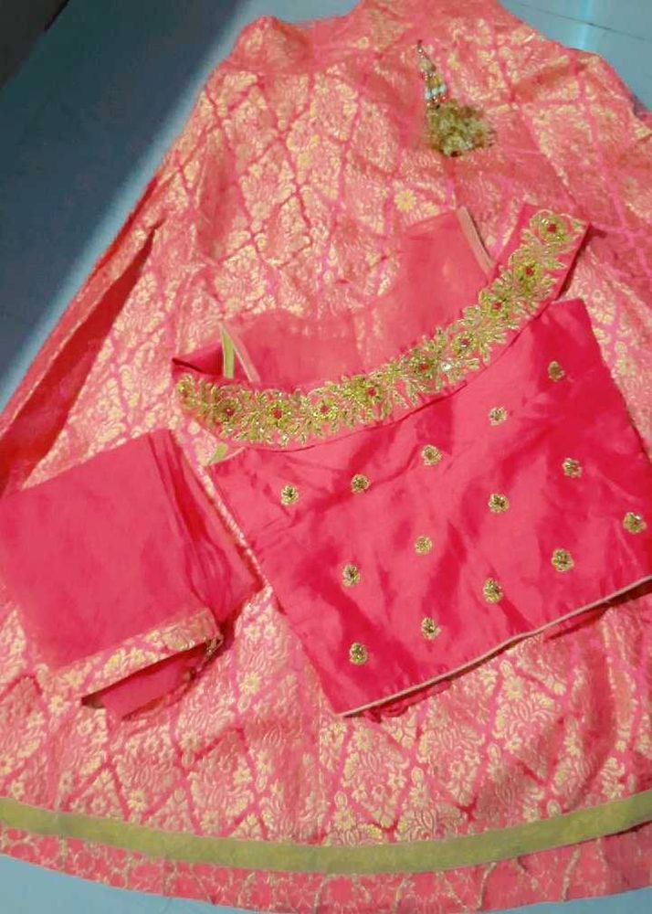 Orange Embroidered Lehenga Choli Set