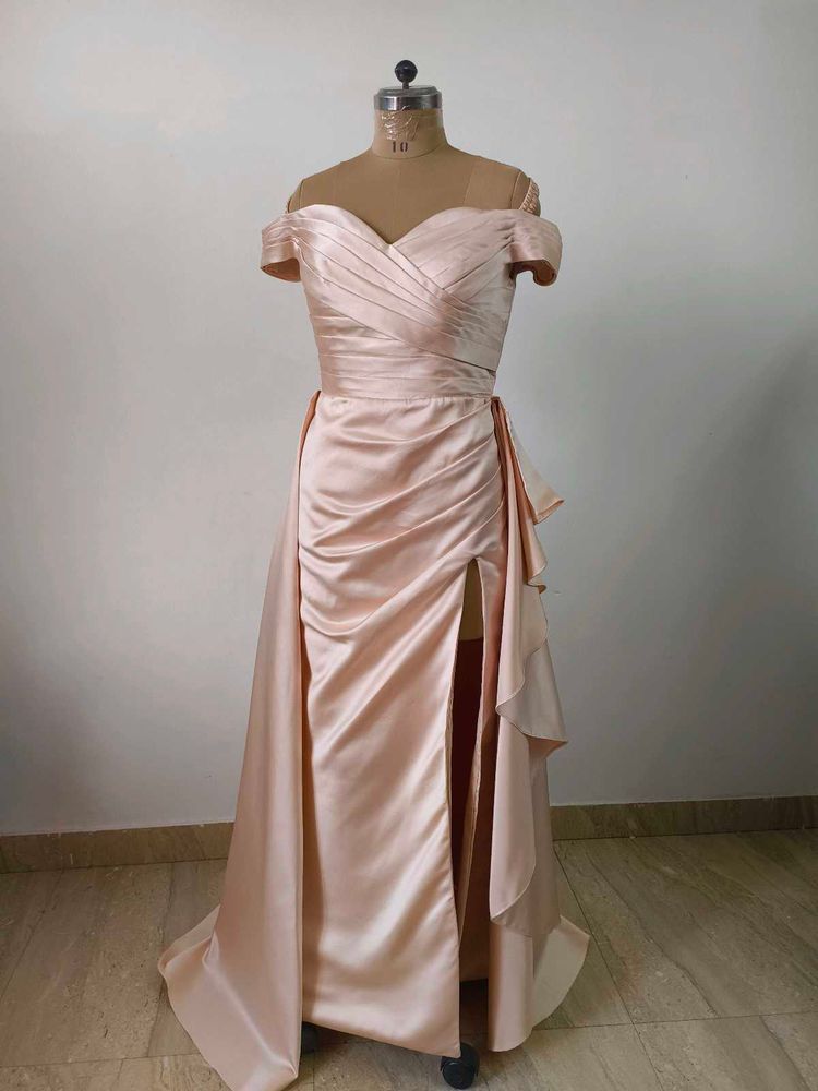 Satin Off-Shoulder Gown