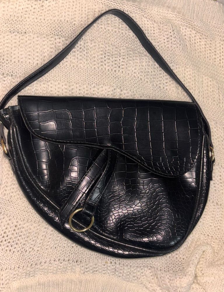 Crocodile Embossed Handbag