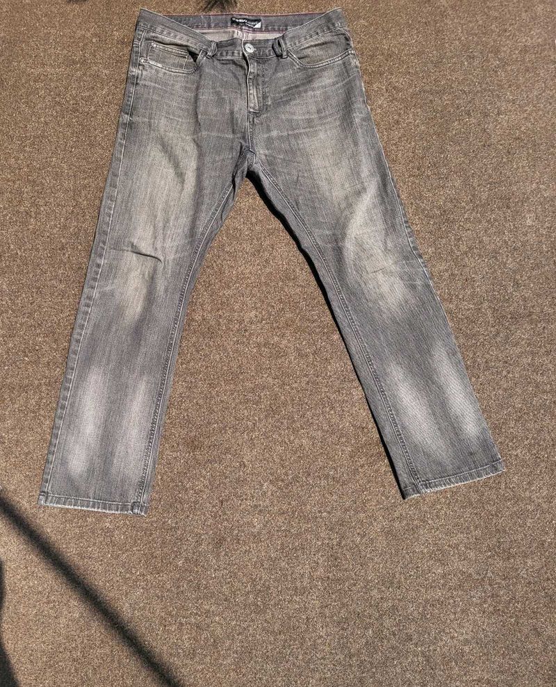 Gray Wash Denim Jeans