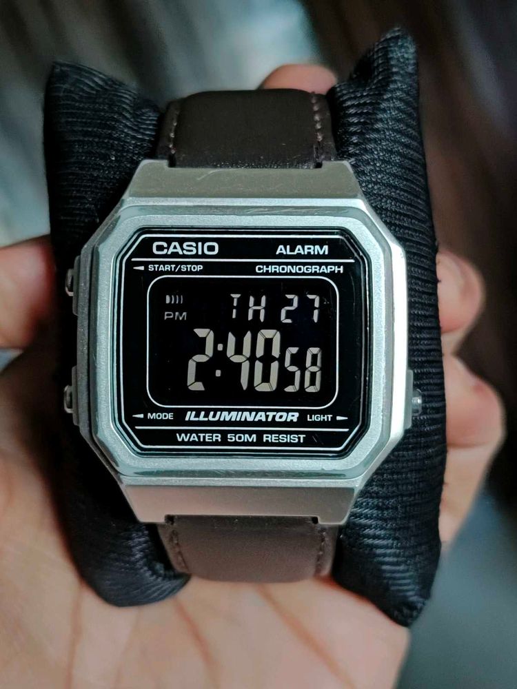 Casio W217H With Timex Leather Strap