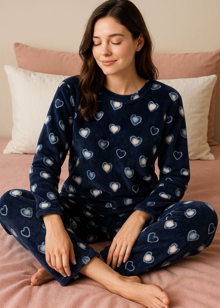 Heart Print fur  Set