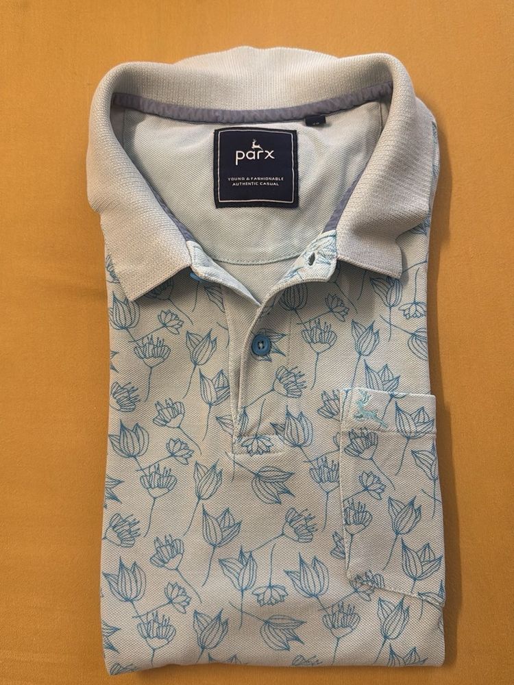 PARX Floral Print Polo T-Shirt